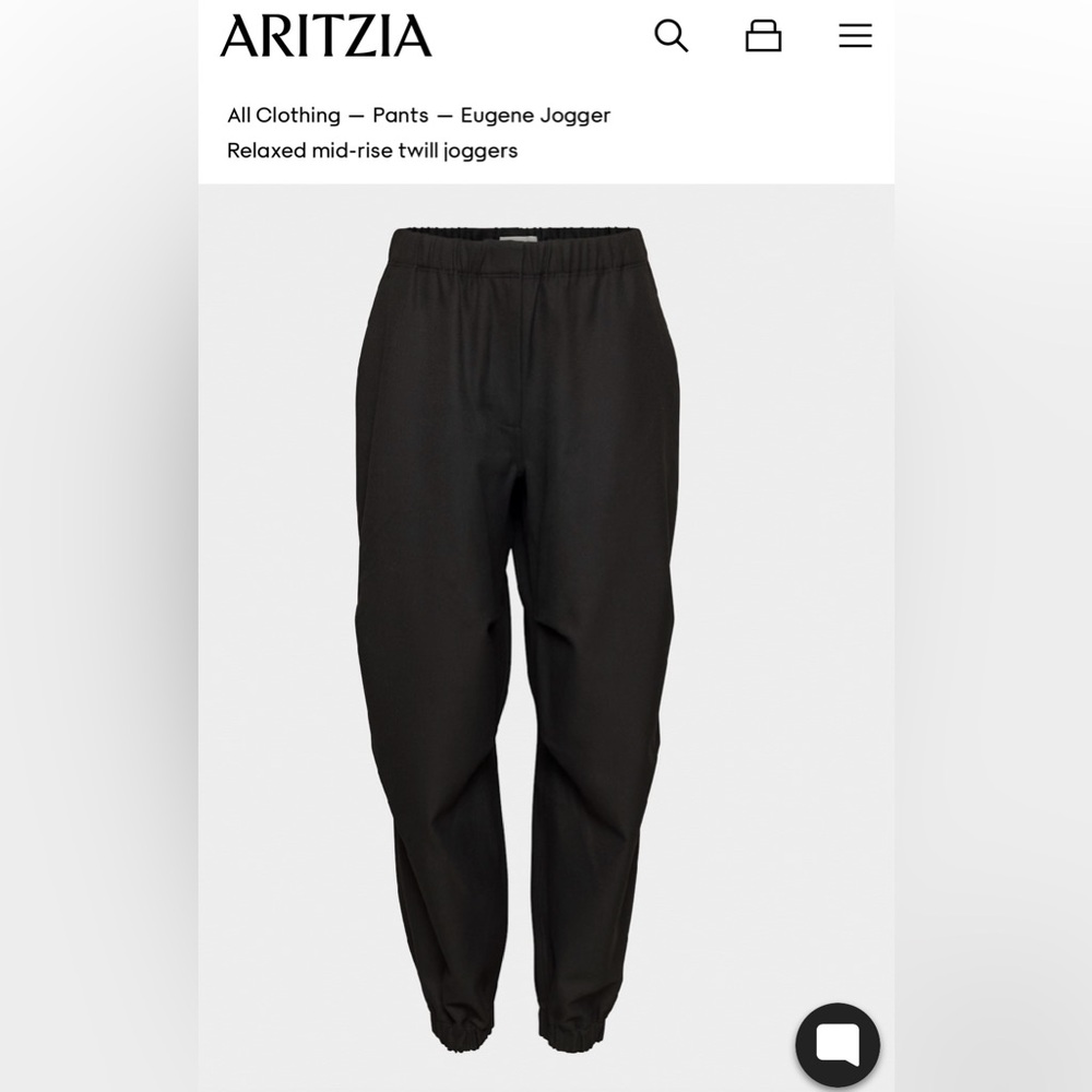 Aritzia Eugene Black Balloon Jogger Pants